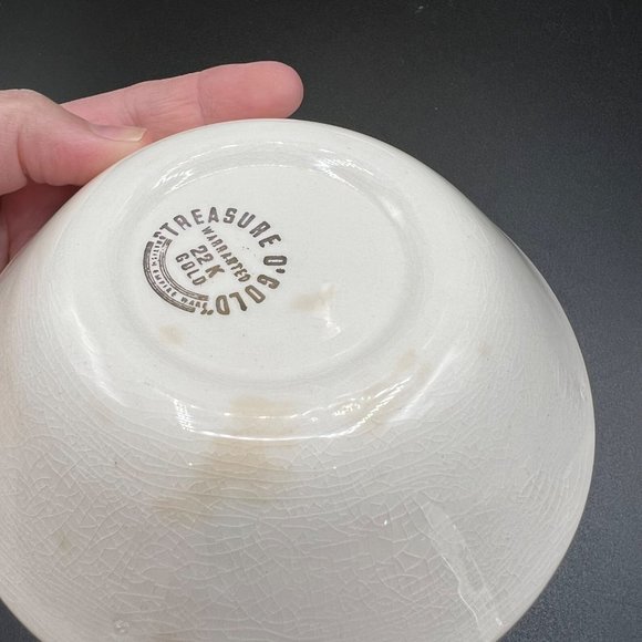 British Empire Ware Treasure O'Gold Fruit Dessert Sauce Bowl 22K Gilt Set of 4 - Picture 13 of 15